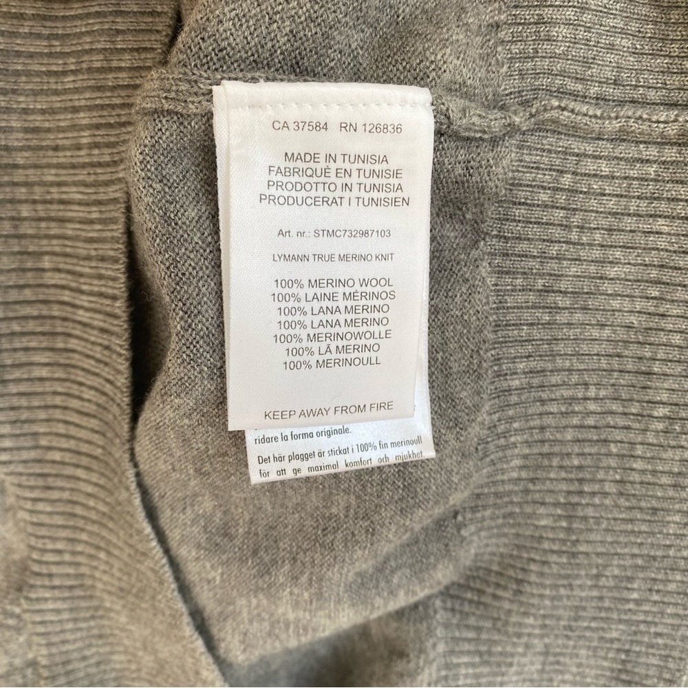J. Lindberg 100% Merino Wool Lymann True Merino V Neck Long Sleeve Mens Size XL - Picture 12 of 13